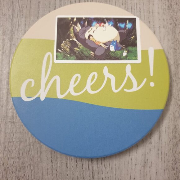 My Neighbor Totoro Studio Ghibli Hand Made Set of 4 Ceramic Coasters Table Decor - Picture 2 of 4